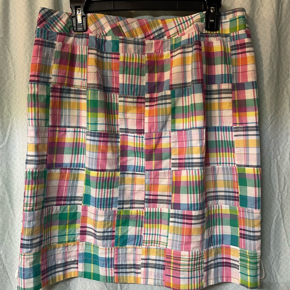 Talbots Multicolor Plaid Patchwork Mini Skirt Wit… - image 7